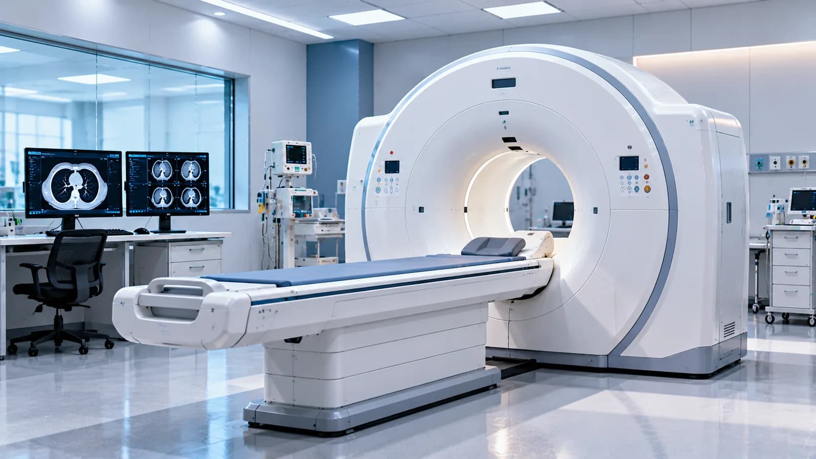 CT scanner in a modern imaging room